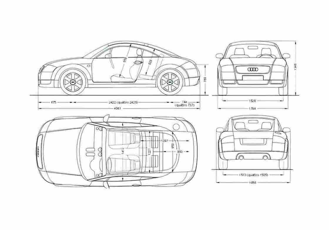 Blueprint Audi TT 8N Coupe 1998 A4 Photo Print