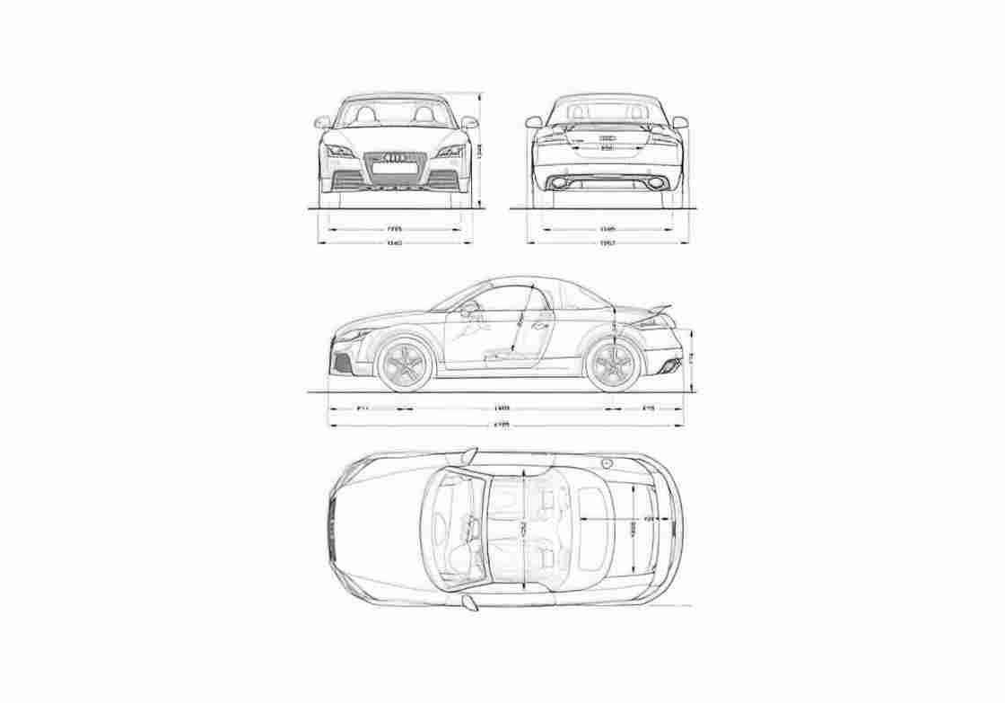 Blueprint Audi TT RS Roadster 2010 A4 Photo Print