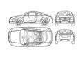 Blueprint Audi TT Typ 8J) Coupe 1999 A4 Photo Print
