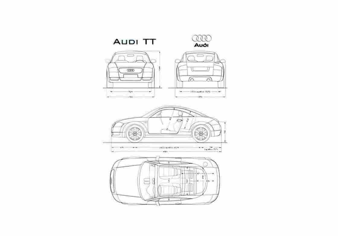 Blueprint Audi TT Typ 8N) Coupe 1999 A4 Photo Print