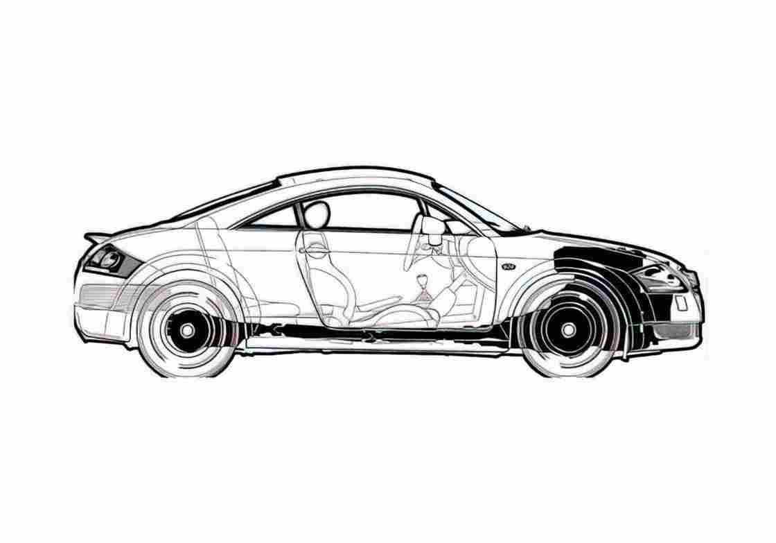Blueprint Audi TT Typ 8N) Coupe 2003 A4 Photo Print