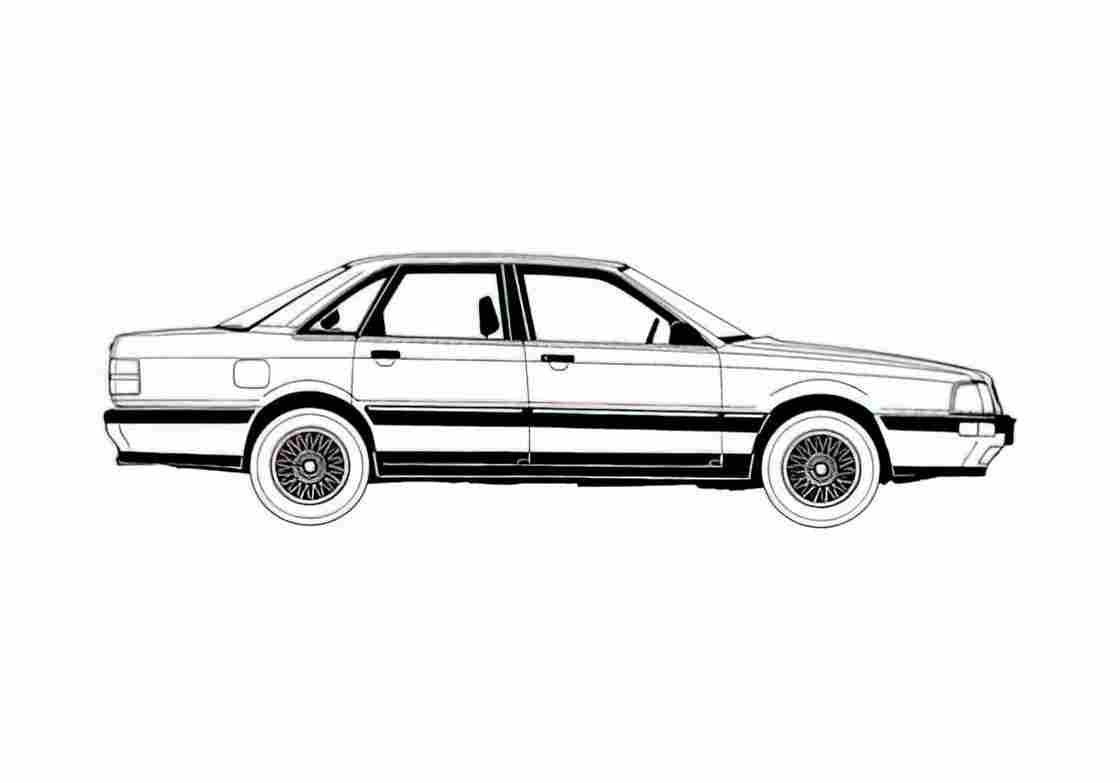 Blueprint Audi V8 C3 Sedan 1989 A4 Photo Print
