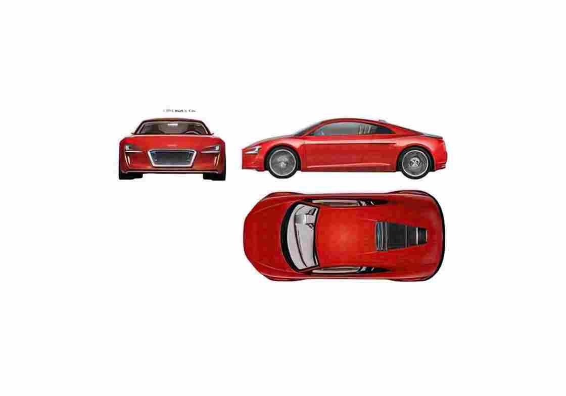 Blueprint Audi e Tron Electric Coupe 2010 01 A4 Photo Print
