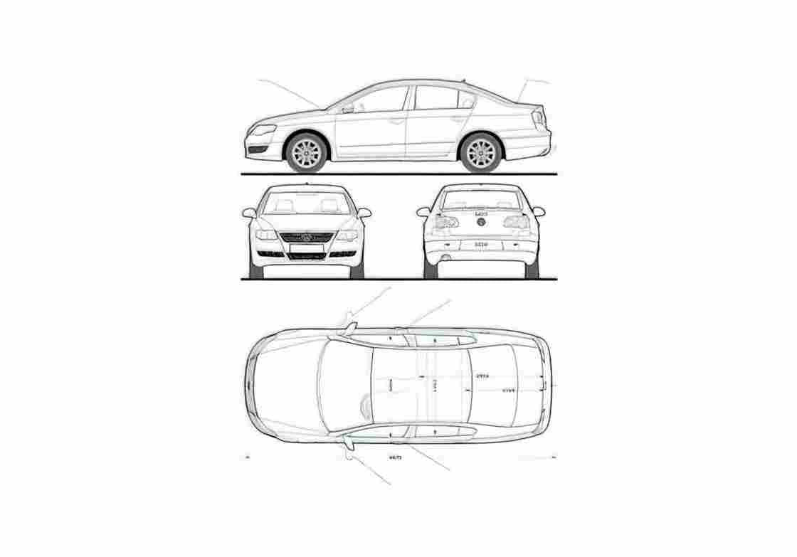 Blueprint B6) Sedan 2009 A4 Photo Print