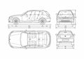 Blueprint BMW 1 Series E81 116i Hatchback 2008 A4 Photo Print