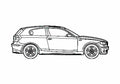 Blueprint BMW 1 Series E81 3 door Hatchback 2007 A4 Photo Print