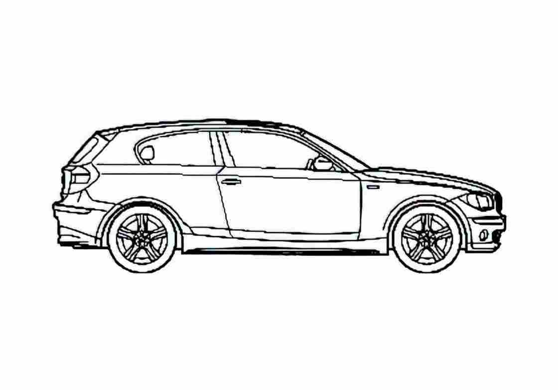 Blueprint BMW 1 Series E81 3 door Hatchback 2007 A4 Photo Print