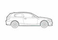 Blueprint BMW 1 Series E81 3 door Hatchback 2008 A4 Photo Print