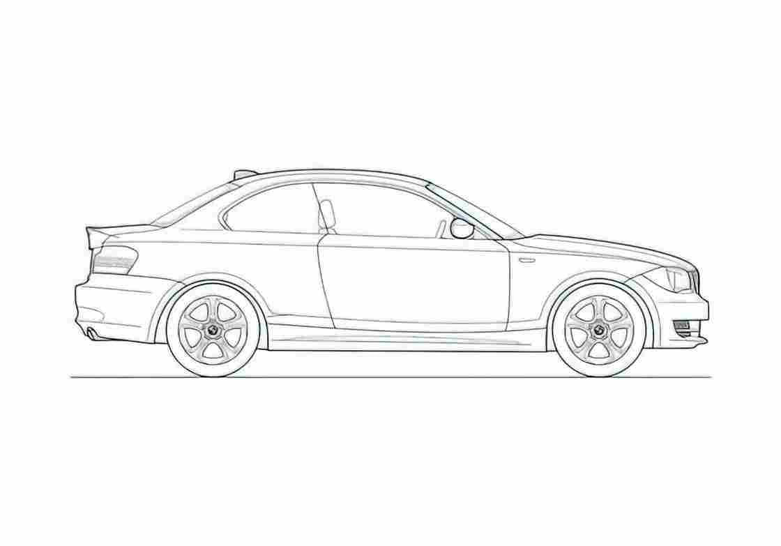 Blueprint BMW 1 Series E82 Coupe 2008 A4 Photo Print