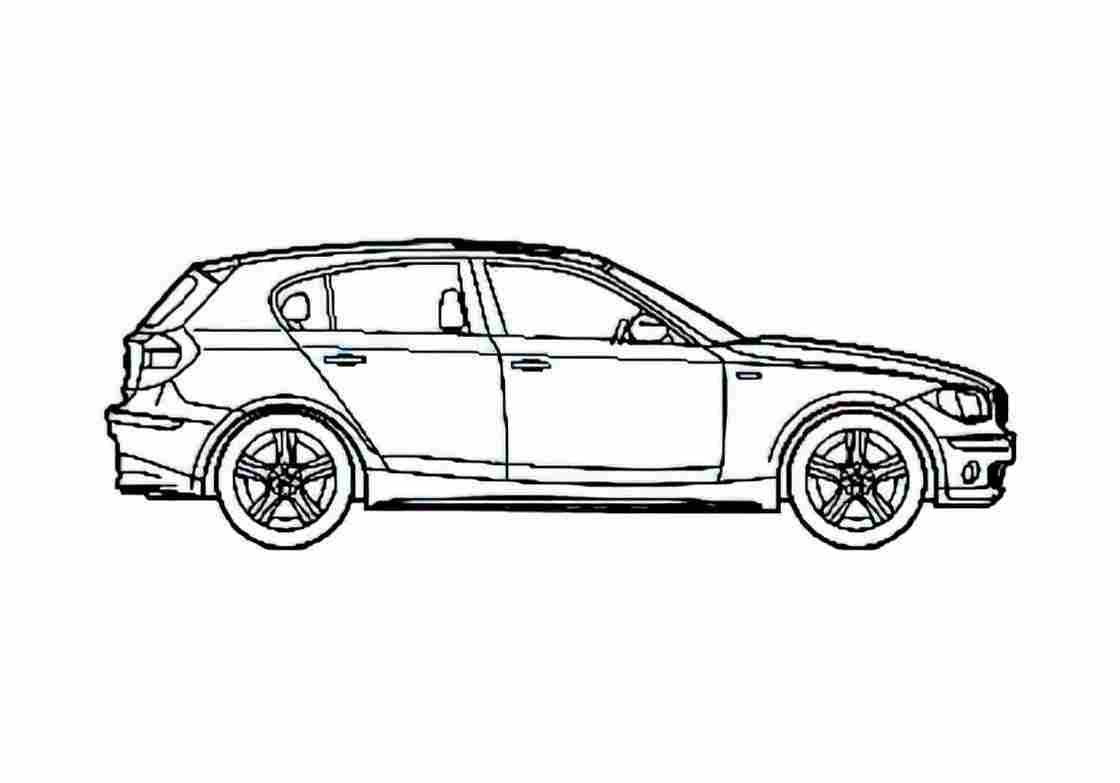 Blueprint BMW 1 Series E87 5 door Hatchback 2004 A4 Photo Print