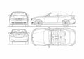 Blueprint BMW 1 Series E88 Cabriolet 2008 A4 Photo Print