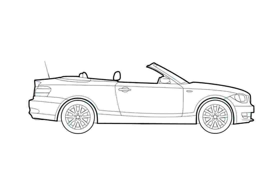 Blueprint BMW 1 Series E88 Cabriolet 2009 A4 Photo Print