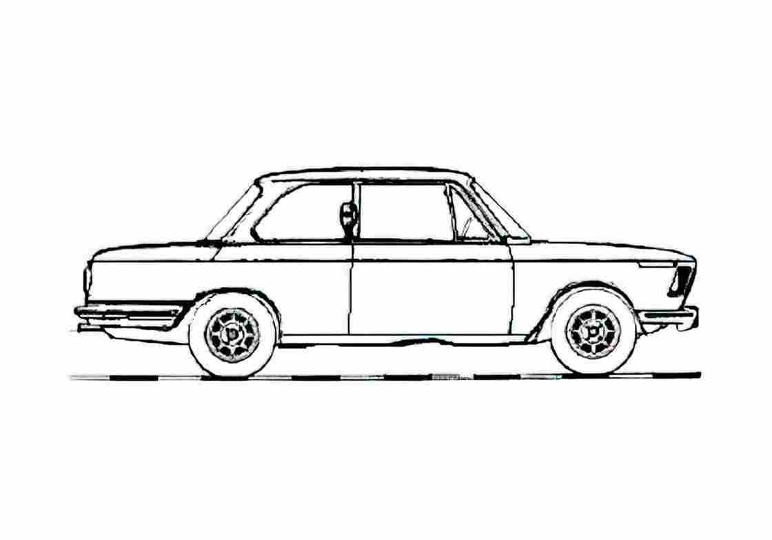 Blueprint BMW 1600 L 2 door Sedan 1975 A4 Photo Print
