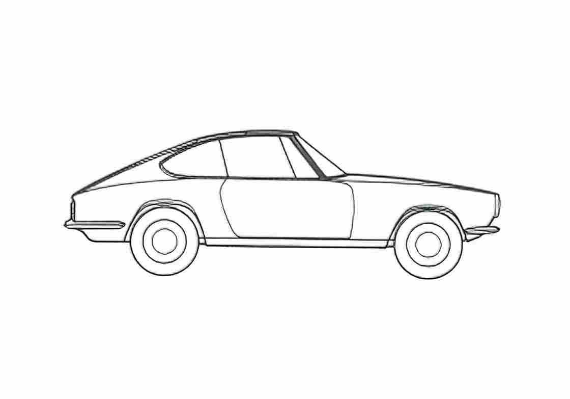 Blueprint BMW 1600GT Coupe 1964 A4 Photo Print