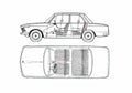 Blueprint BMW 1602 2 door Sedan 1966 A4 Photo Print