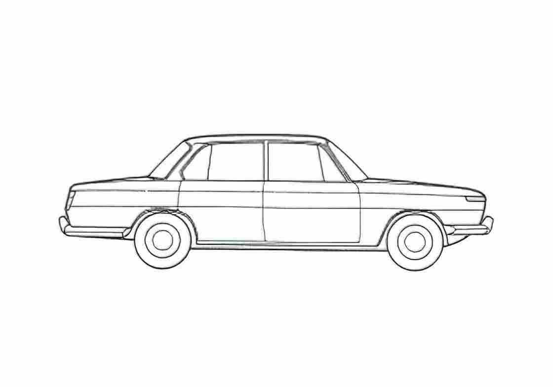 Blueprint BMW 1800 4 door Sedan 1964 A4 Photo Print