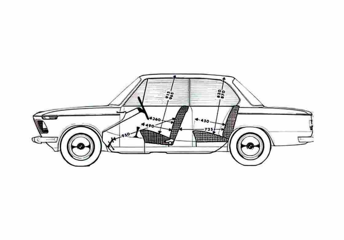 Blueprint BMW 2002 2 door Sedan 1968 A4 Photo Print