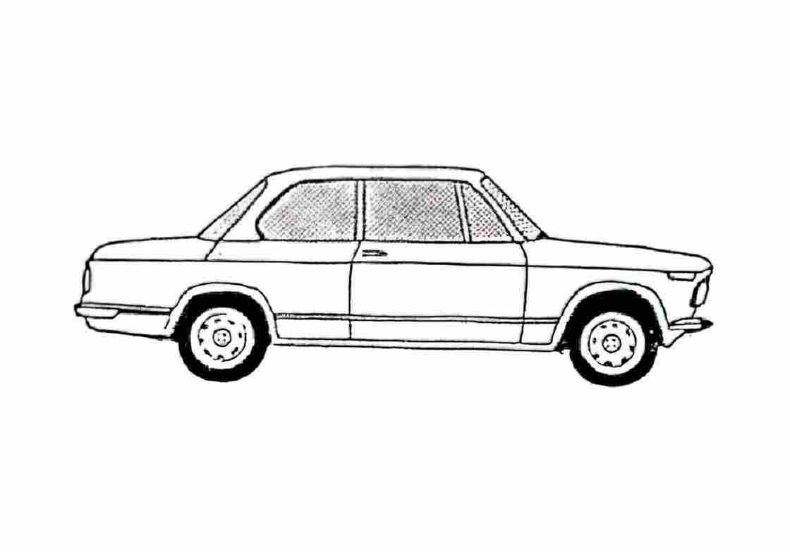 Blueprint BMW 2002 2 door Sedan 1974 A4 Photo Print