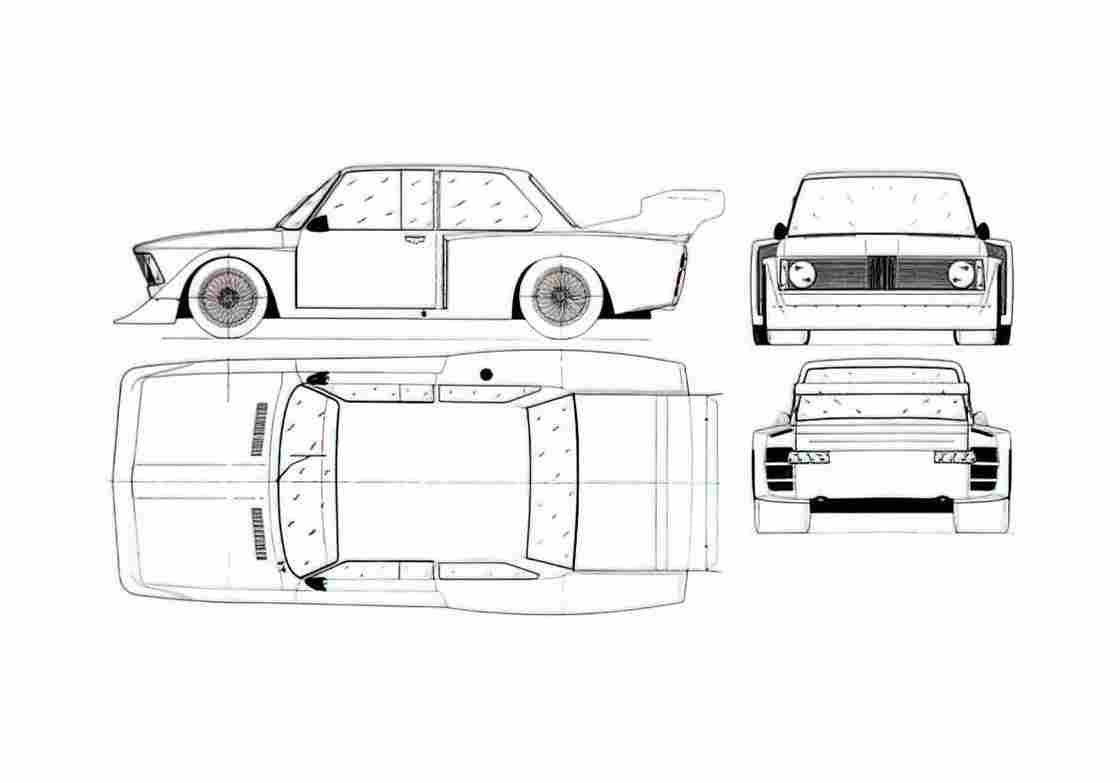 Blueprint BMW 2002 ETCC Coupe 1972 A4 Photo Print