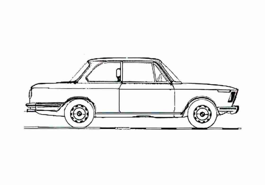 Blueprint BMW 2002 Tii 2 door Sedan 1971 A4 Photo Print