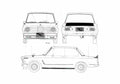 Blueprint BMW 2002 Tii Turbo Sedan 1973 A4 Photo Print