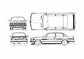 Blueprint BMW 3 Series E21 323 Alpina Coupe 1978 A4 Photo Print