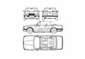 Blueprint BMW 3 Series E30 325 Cabriolet 1988 A4 Photo Print