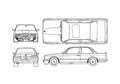 Blueprint BMW 3 Series E30 325i Coupe 1988 A4 Photo Print