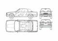 Blueprint BMW 3 Series E30 Cabriolet 1991 A4 Photo Print