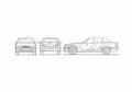Blueprint BMW 3 Series E36 328 Cabriolet 1996 A4 Photo Print