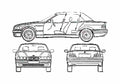 Blueprint BMW 3 Series E36 Cabrio Cabriolet 1998 A4 Photo Print