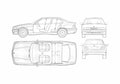 Blueprint BMW 3 Series E36 Coupe 1992 A4 Photo Print