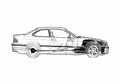 Blueprint BMW 3 Series E36 Coupe 1995 A4 Photo Print