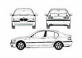 Blueprint BMW 3 Series E46 330d Sedan 2003 A4 Photo Print