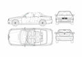 Blueprint BMW 3 Series E46 Cabriolet 2006 A4 Photo Print