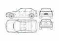 Blueprint BMW 3 Series E46 Compact Hatchback 2004 A4 Photo Print