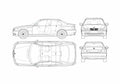 Blueprint BMW 3 Series E46 Coupe 2004 A4 Photo Print
