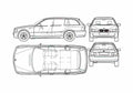 Blueprint BMW 3 Series E46 Touing Wagon 2004 A4 Photo Print