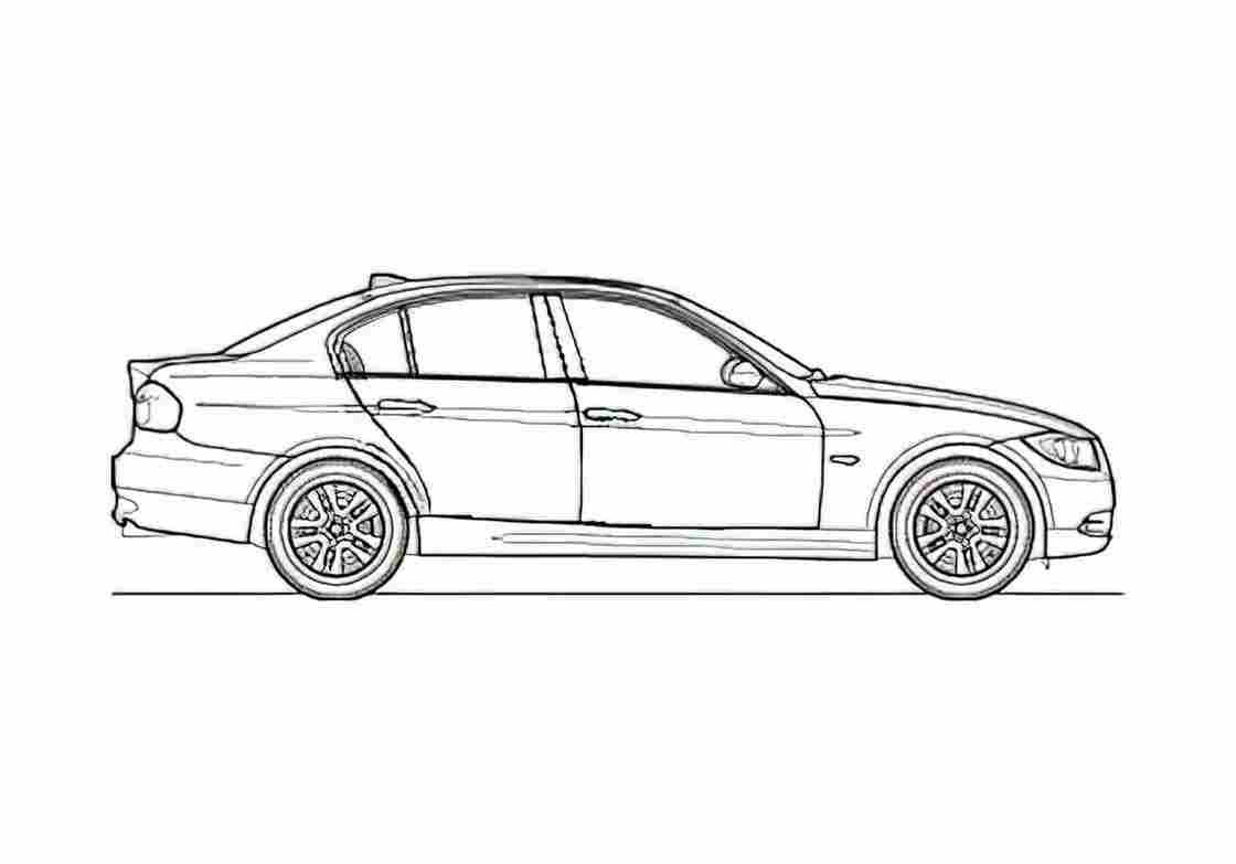 Blueprint BMW 3 Series E90 320d Sedan 2009 A4 Photo Print