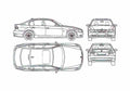 Blueprint BMW 3 Series E90 320i Sedan 2005 A4 Photo Print