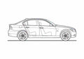 Blueprint BMW 3 Series E90 320i Sedan 2007 A4 Photo Print