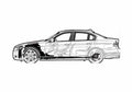 Blueprint BMW 3 Series E90 330i Sedan 2006 A4 Photo Print
