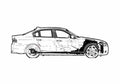 Blueprint BMW 3 Series E90 335i Sedan 2007 A4 Photo Print