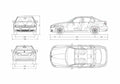Blueprint BMW 3 Series E90 Facelift Sedan 2008 A4 Photo Print