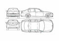 Blueprint BMW 3 Series E90 Limousine 2005 A4 Photo Print