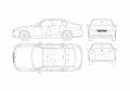 Blueprint BMW 3 Series E90 Sedan 2005 A4 Photo Print