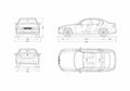 Blueprint BMW 3 Series E90 Sedan 2007 A4 Photo Print