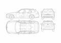 Blueprint BMW 3 Series E91 Touring Wagon 2005 A4 Photo Print