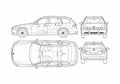 Blueprint BMW 3 Series E91 Touring Wagon 2006 A4 Photo Print