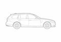Blueprint BMW 3 Series E91 Touring Wagon 2010 A4 Photo Print